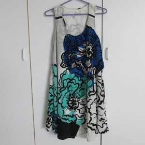 Tracy Reece Anthro Brand Silk Floral Abstract Tank Sleeveless Dress Sz XS